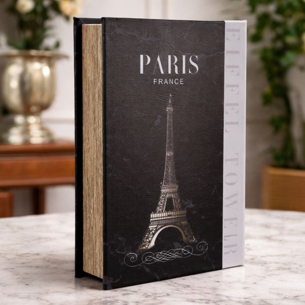 Шкатулка-сейф у вигляді книги "Paris" 26х17х5 см з металевими дверцятами 10214 фото