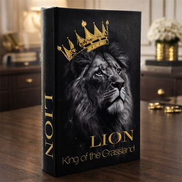 Книга-сейф "Lion &ndash; King of the Grassland" 26х17х5 см, шкатулка-сейф з металевими дверцятами 10201 фото